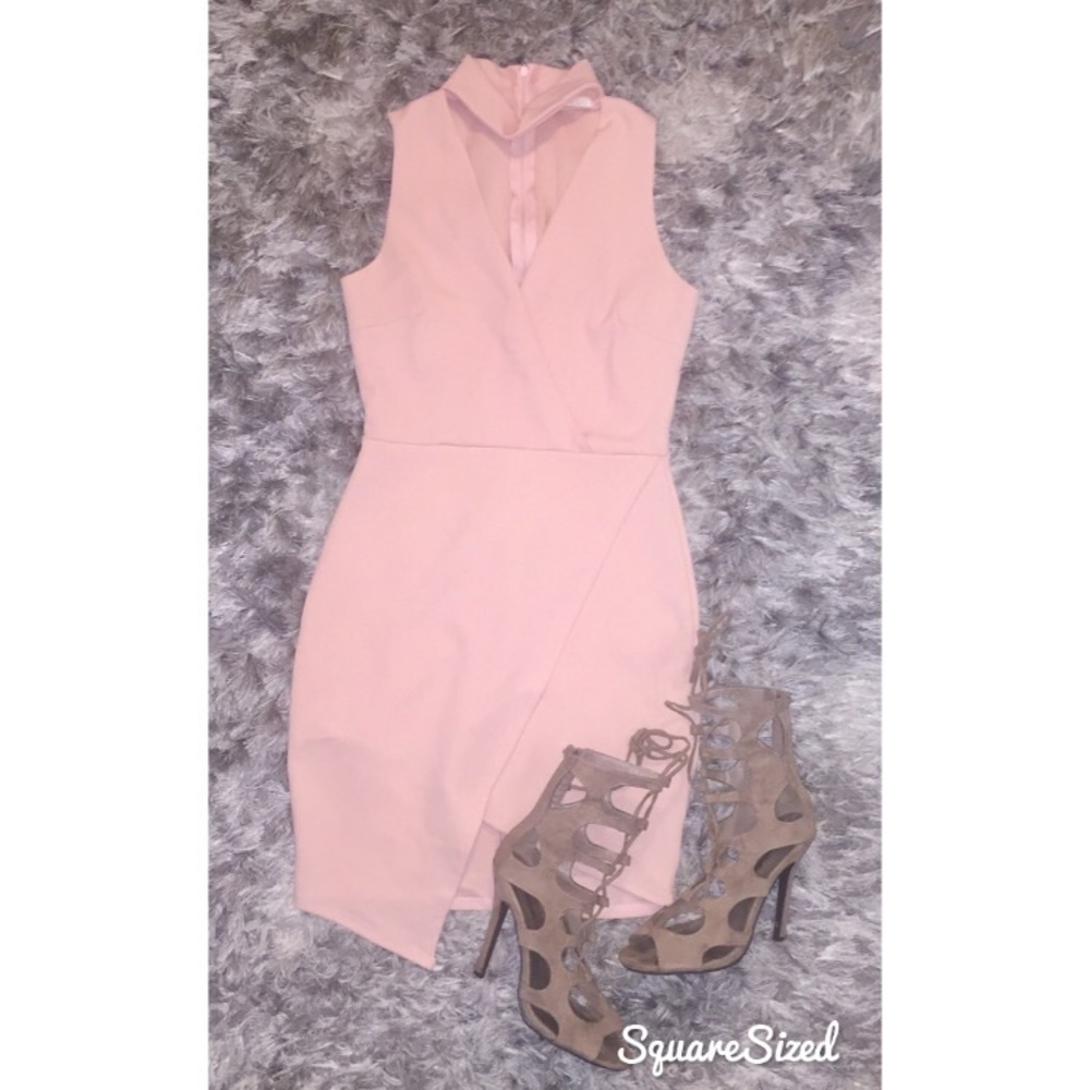Pink tulip wrap dress